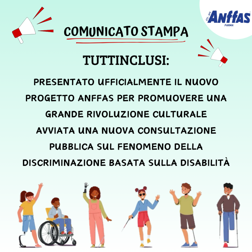 Nella giornata di ieri, 18 settembre 2024, è stato presentato ufficialmente TUTTINCLUSI, il nuovo progetto di ANFFAS. L’obiettivo di questo progetto è quello di promuovere una grande rivoluzione culturale contro la discriminazione basata sulla dis...